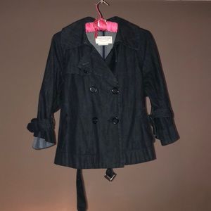 BCBG MAXAZRIA JEAN Swing Jacket Trench Denim